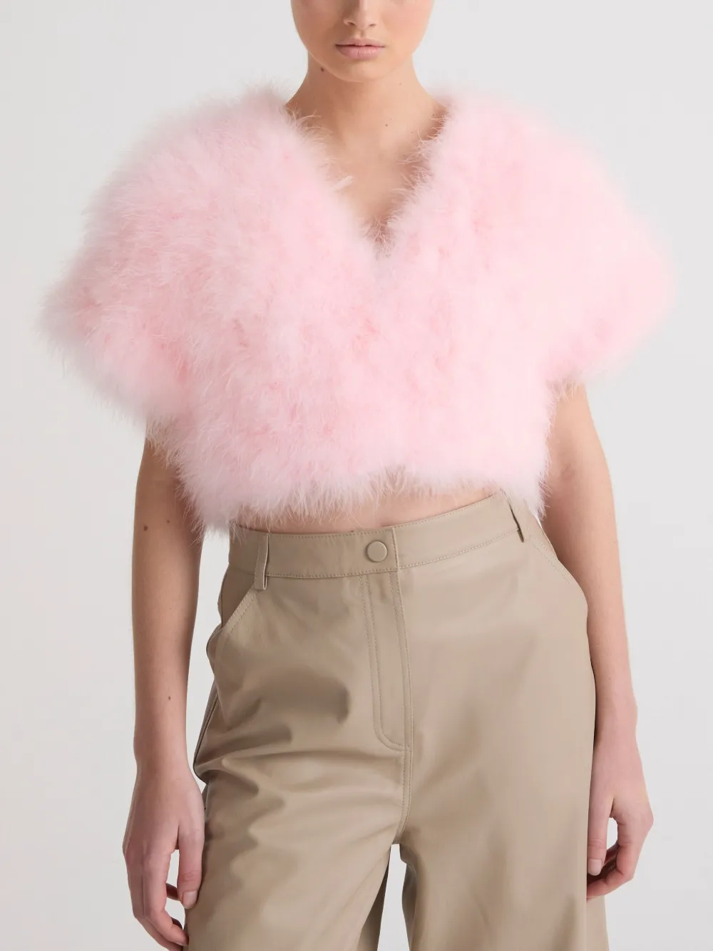 Yves Salomon Jack met veren Roze