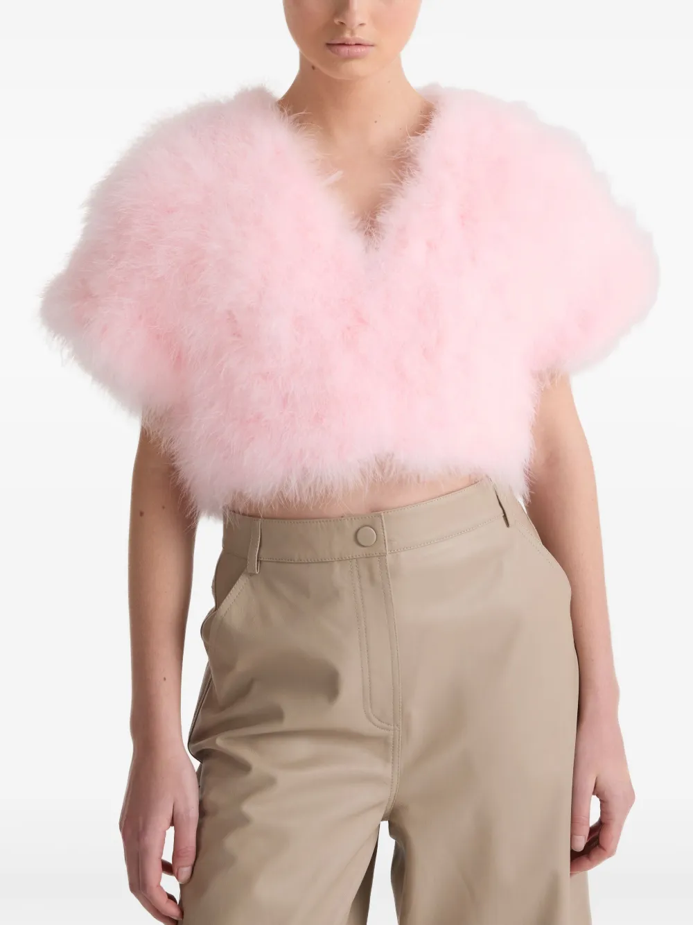 Yves Salomon feather jacket - Roze