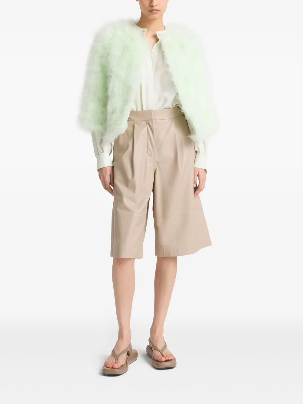 Yves Salomon feather jacket - Groen