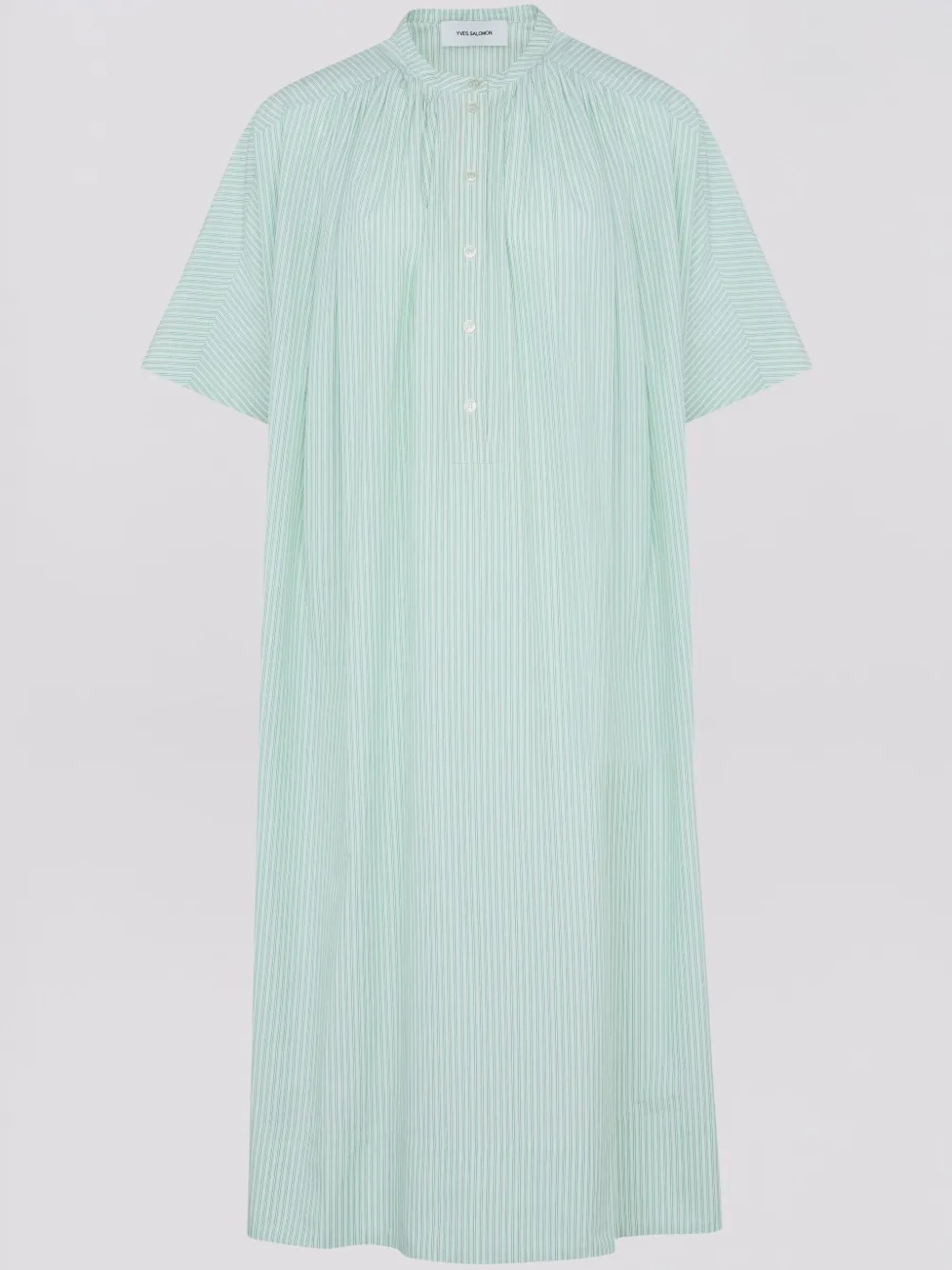 Yves Salomon Striped Midi Dress In Grün