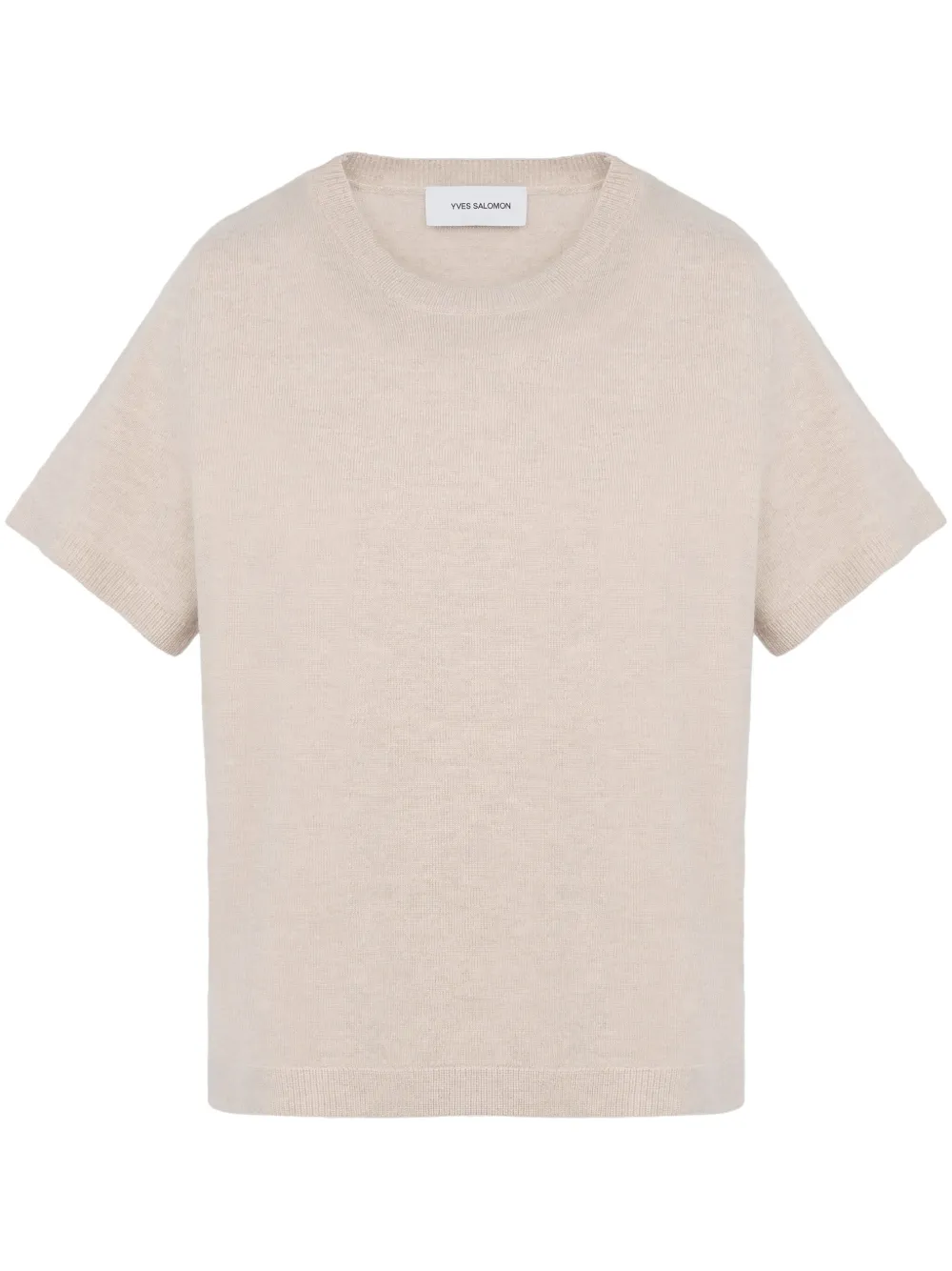 Yves Salomon Fijngebreid T-shirt Beige
