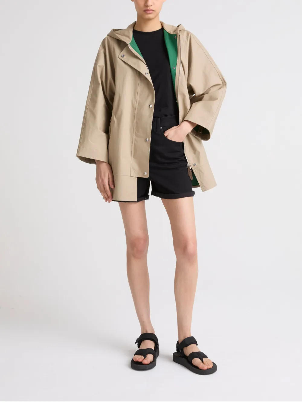 Yves Salomon hooded parka coat - Bruin