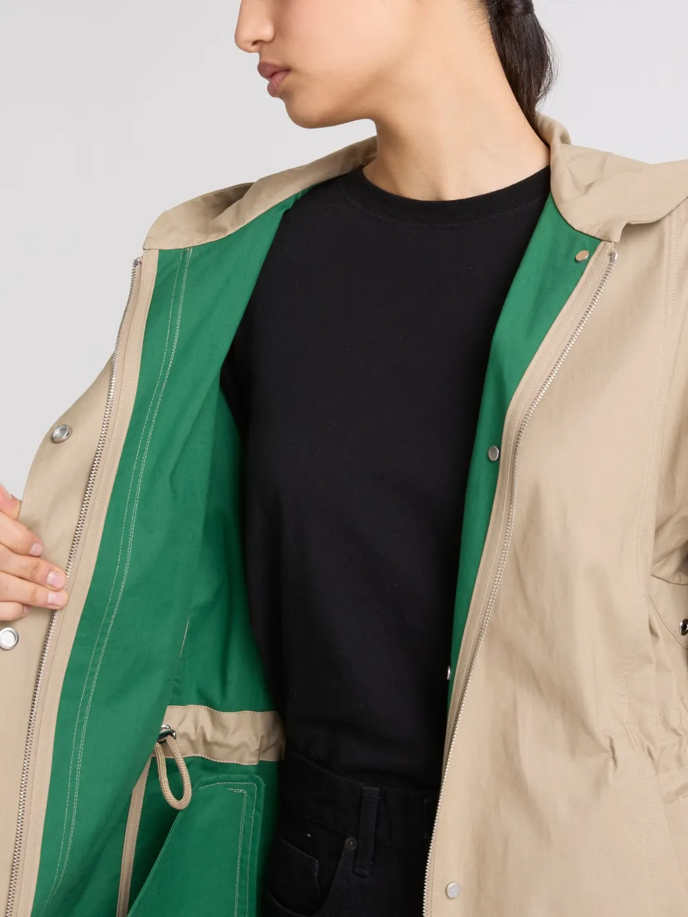 Yves Salomon Parka met capuchon Bruin