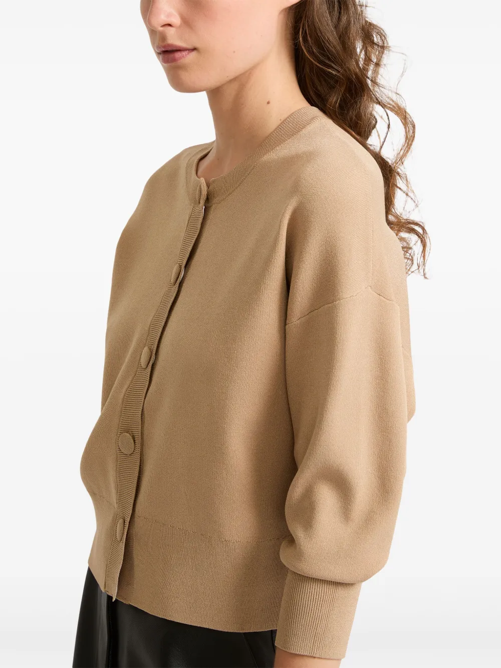 Yves Salomon Cropped Cardigan In Neutrals