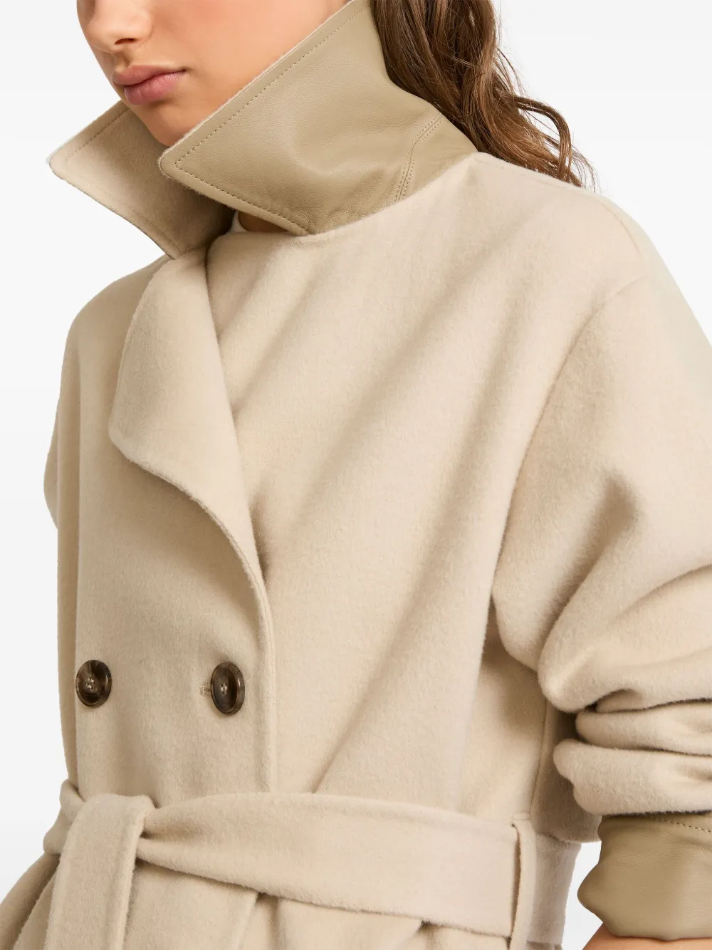 Yves Salomon Double-side Trench Coat In Neutrals