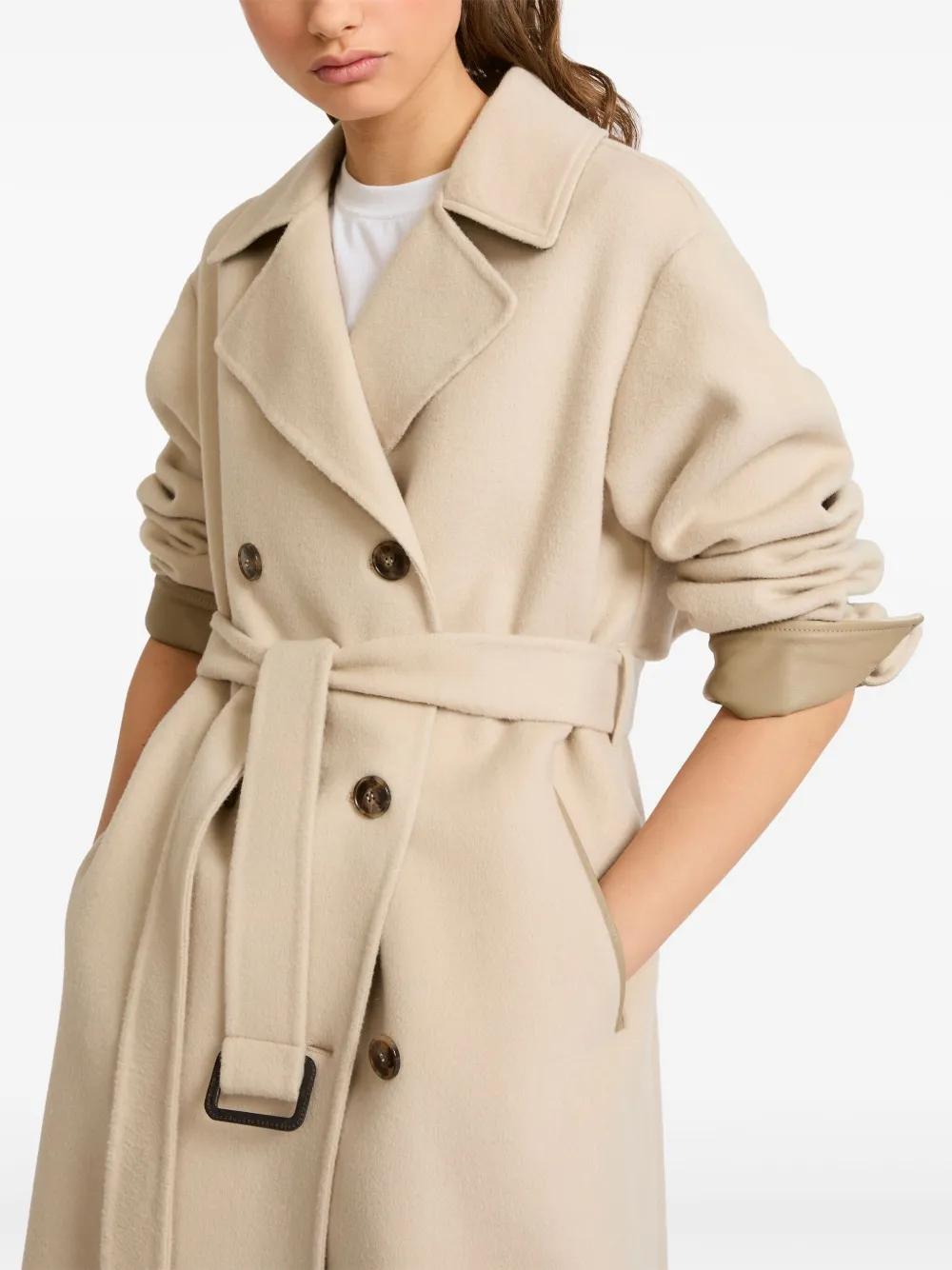 Yves Salomon Double-side Trench Coat In Neutrals