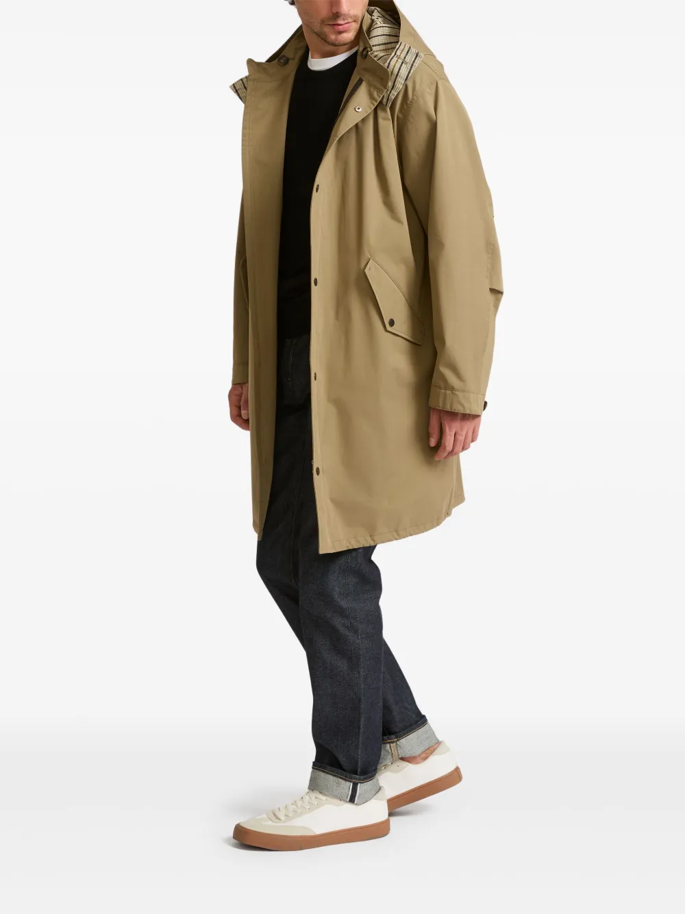 Yves Salomon Parka met capuchon Beige