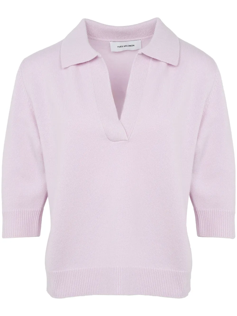 Yves Salomon Gebreid poloshirt Paars