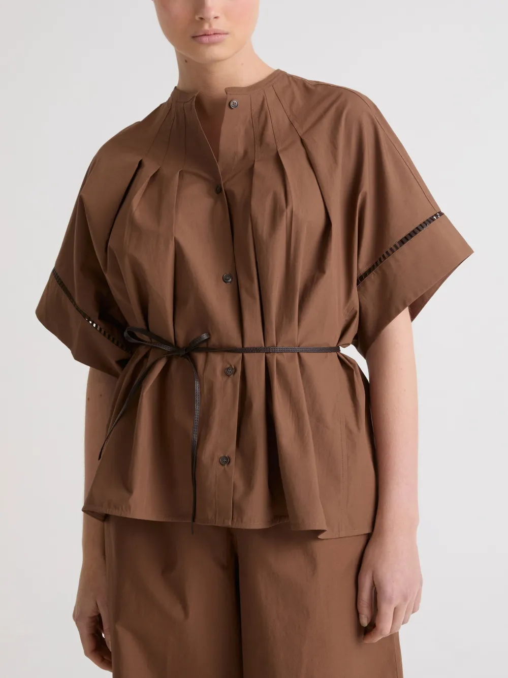Yves Salomon Katoenen blouse Bruin