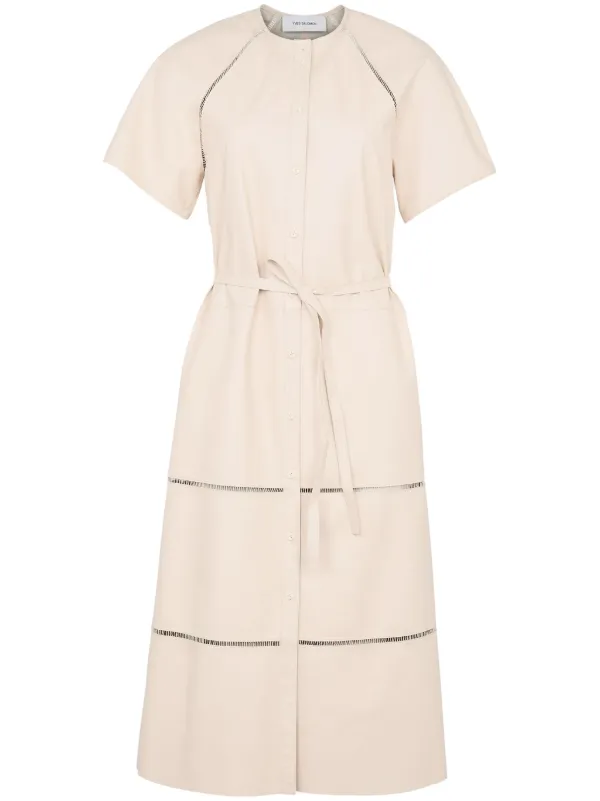 Yves Salomon Leather Dress in Neutrals