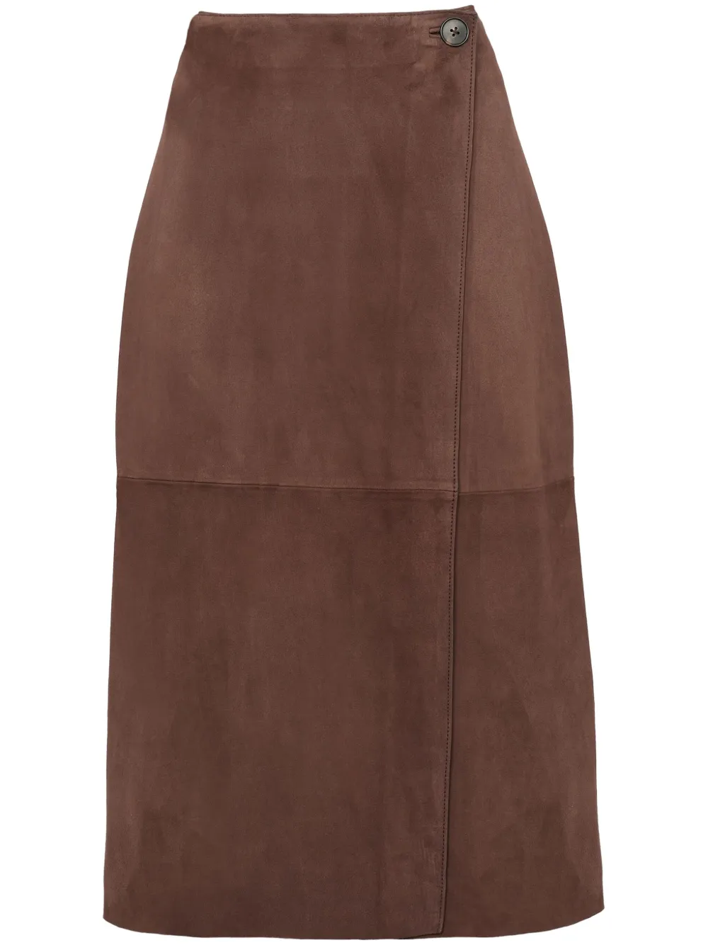 Yves Salomon Suède midi-rok Bruin
