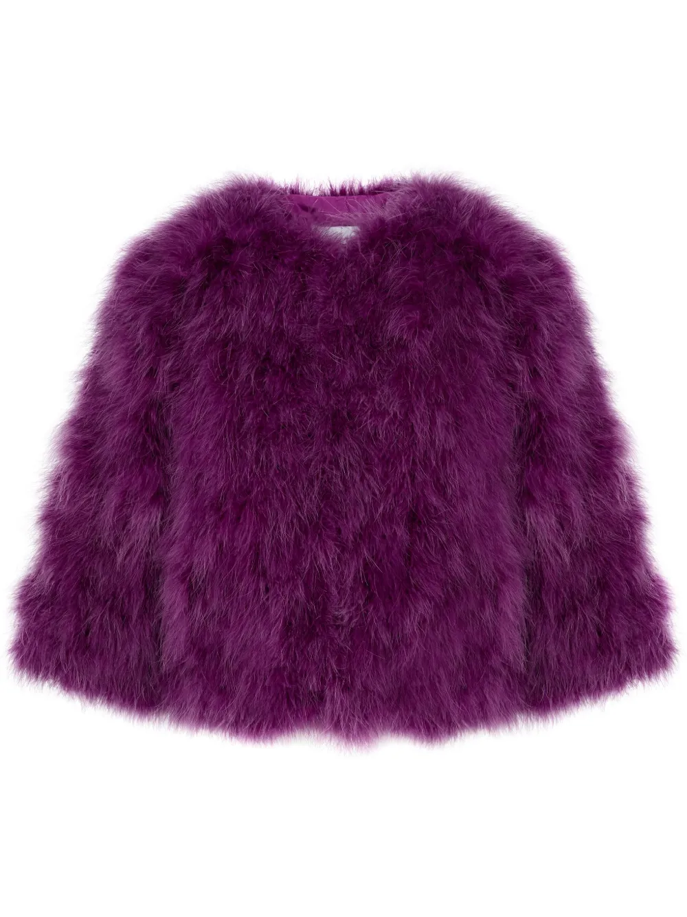 Yves Salomon feather jacket | Purple | Image 1