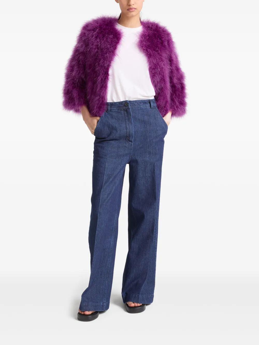Yves Salomon feather jacket | Cropped Jackets | Image 2