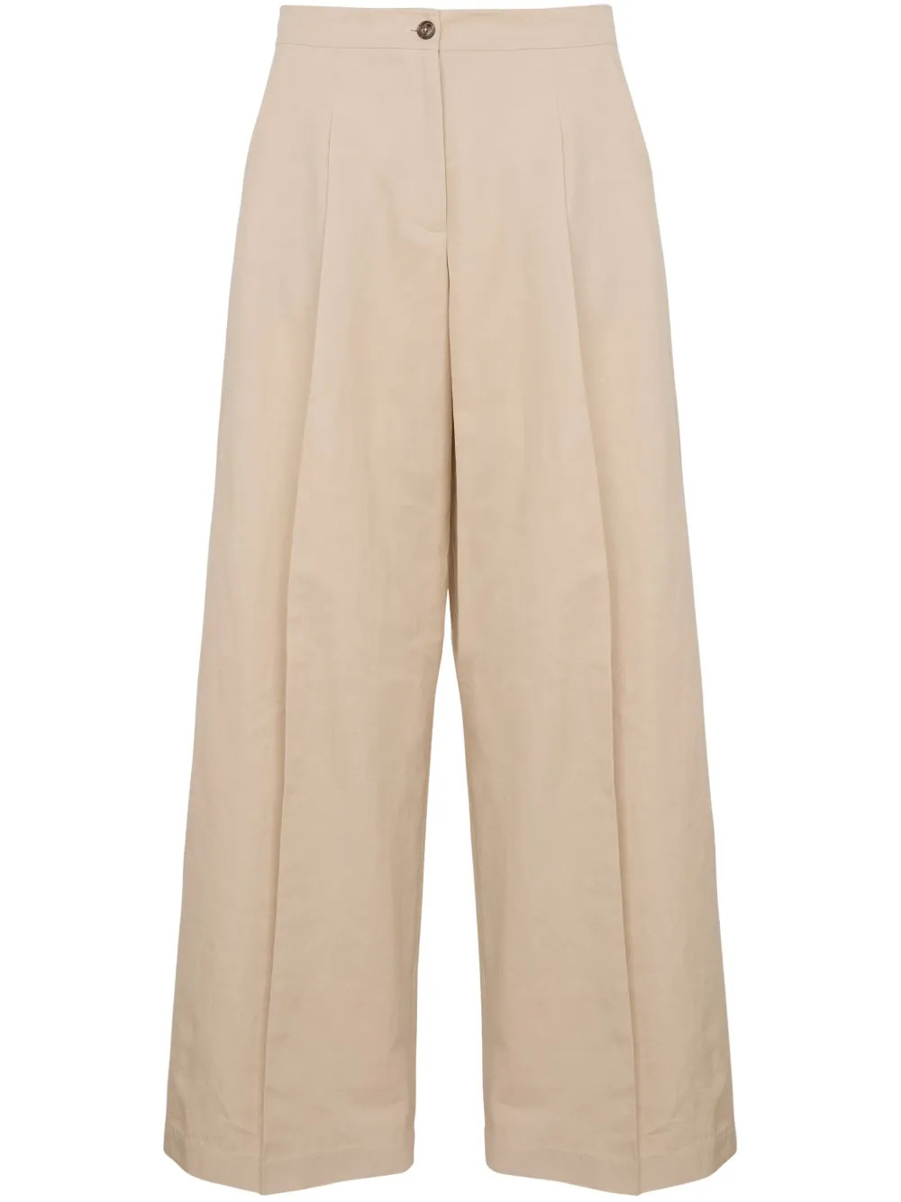 pressed-crease trousers