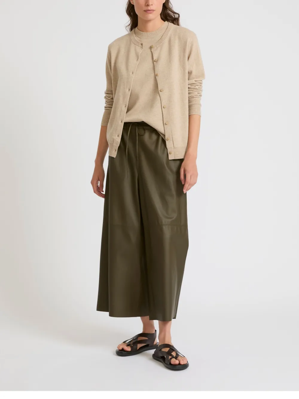 Yves Salomon Fijngeribbeld vest Beige