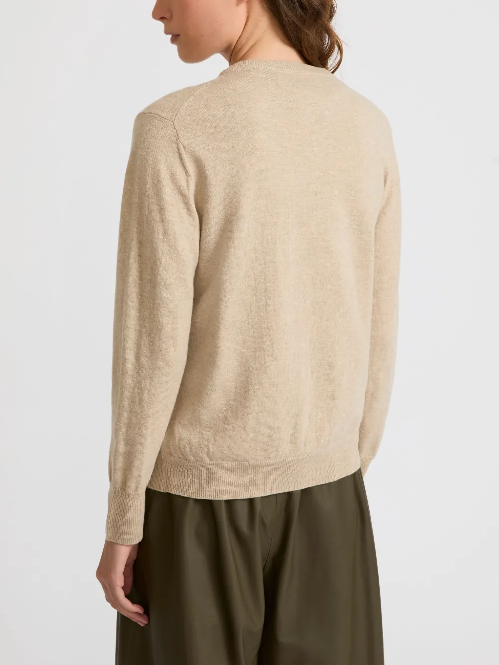 Yves Salomon Fijngeribbeld vest Beige