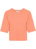 Yves Salomon knitted cropped T-shirt - Orange