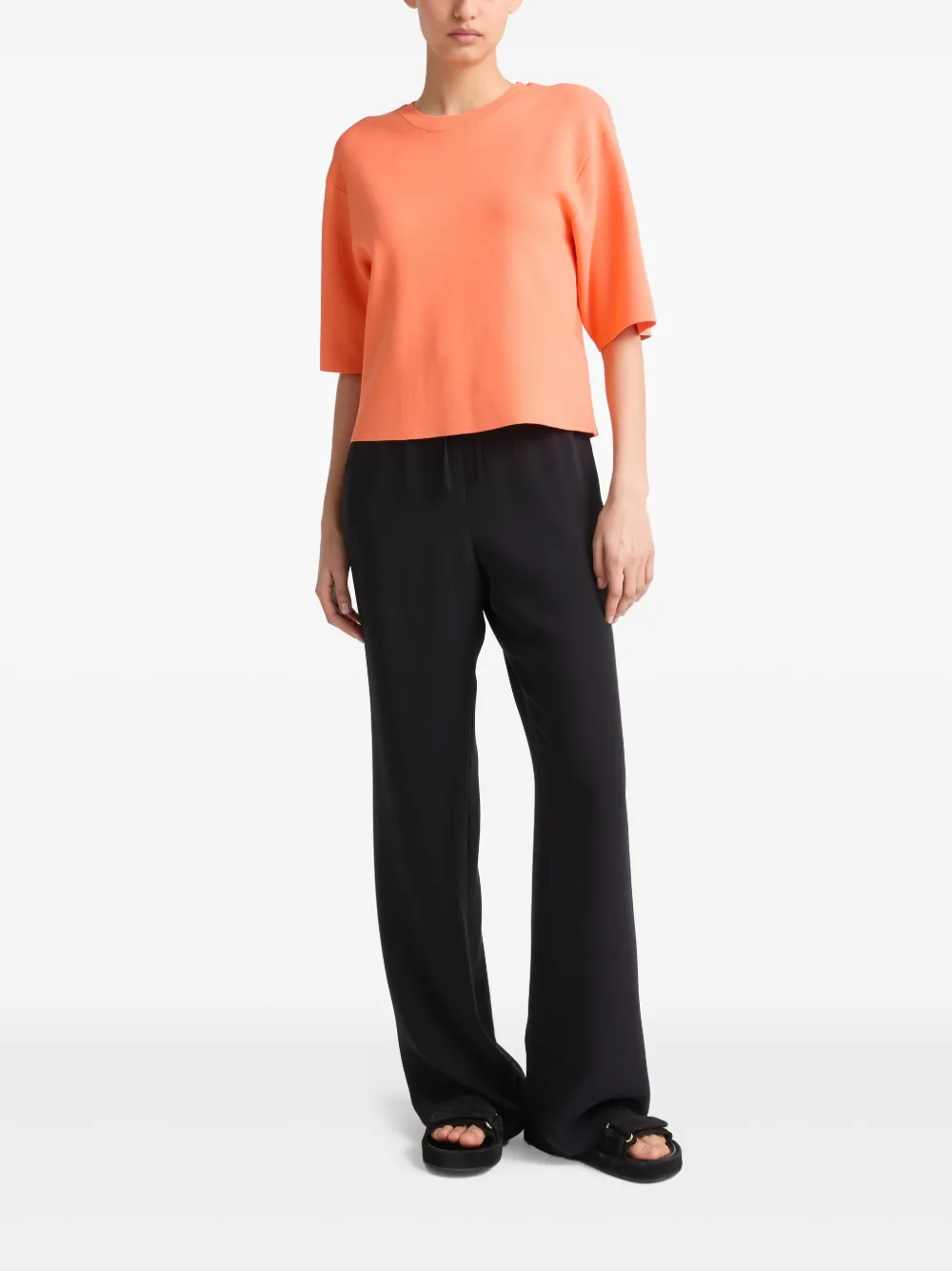 Yves Salomon Cropped T-shirt Oranje