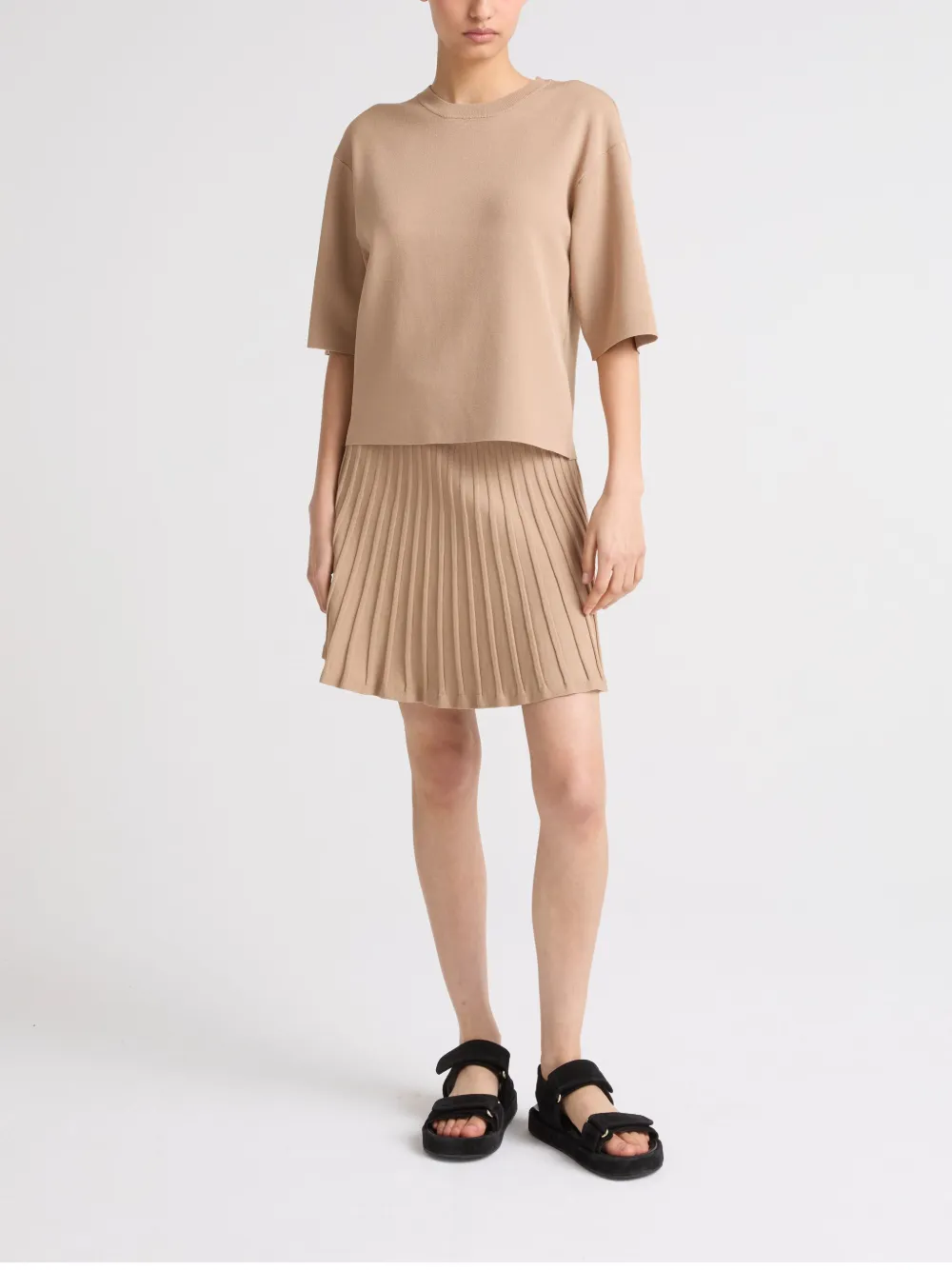 Yves Salomon Mini-plooirok Beige