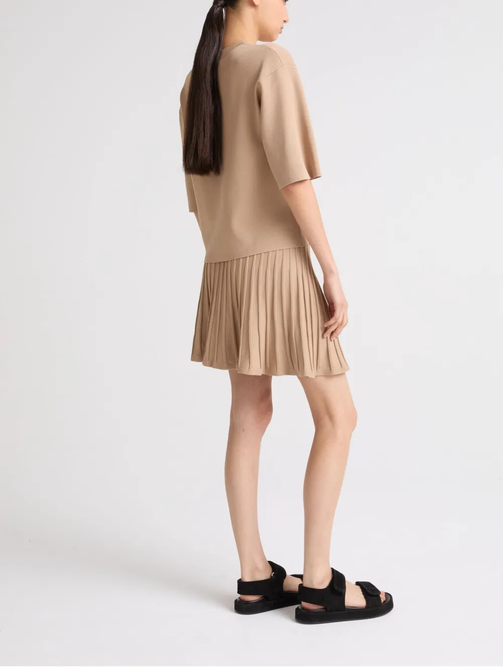 Yves Salomon Mini-plooirok Beige