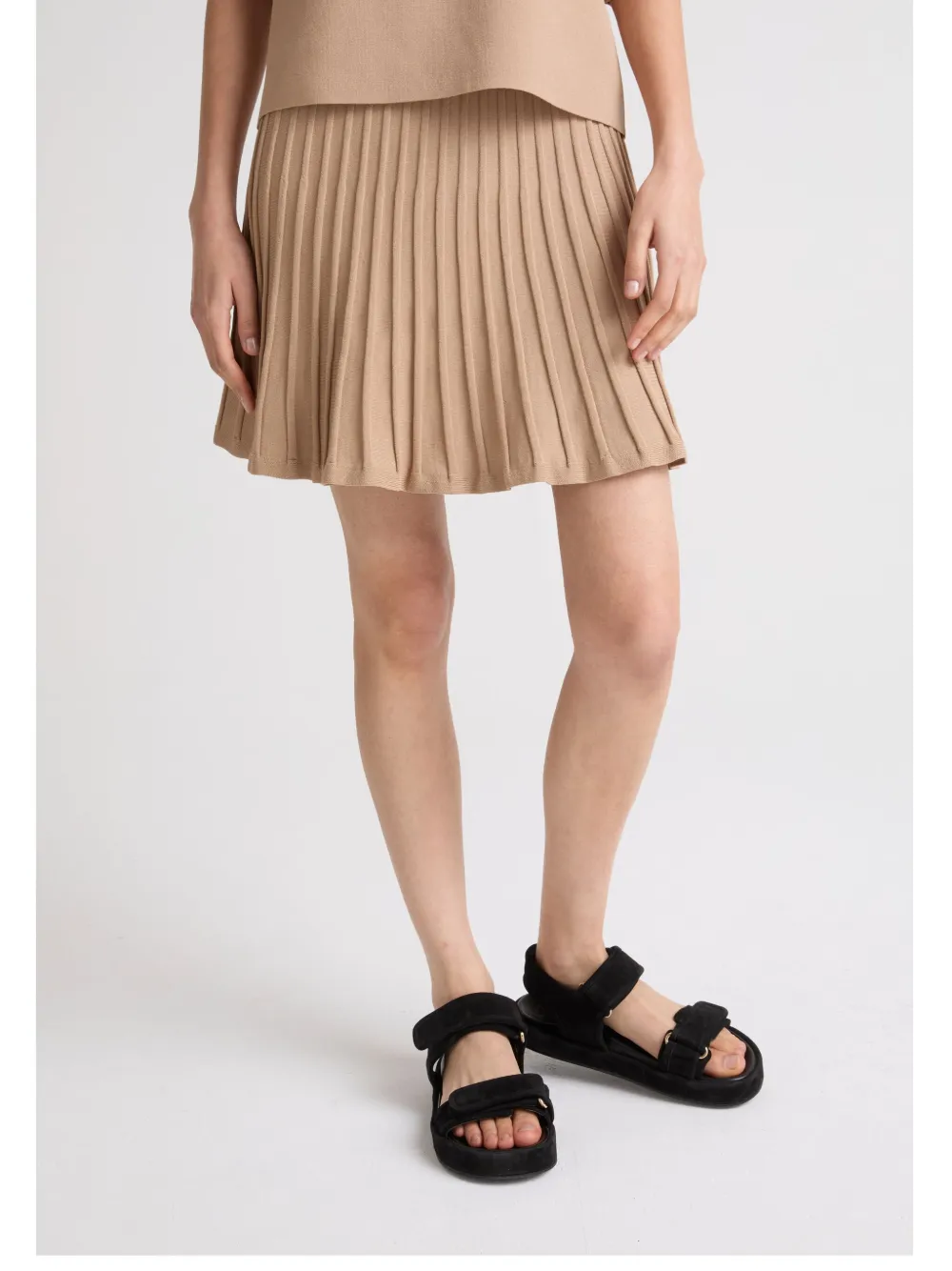 Yves Salomon Mini-plooirok Beige
