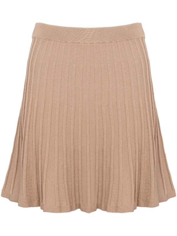 Yves Salomon Mini Pleated Skirt in Neutrals