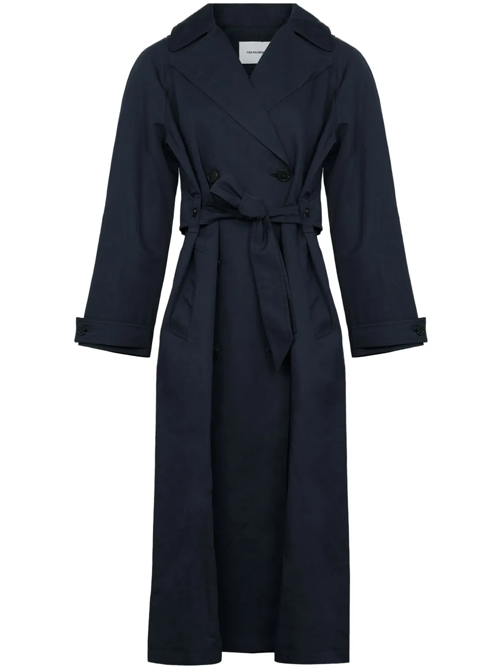 Yves Salomon Double-breasted Trenchcoat In Blue