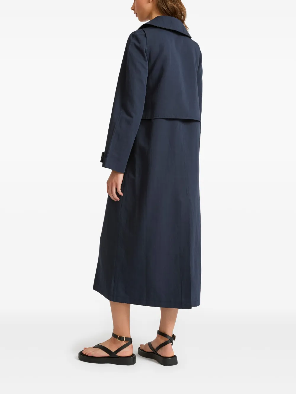 Yves Salomon Double-breasted Trenchcoat In Blue
