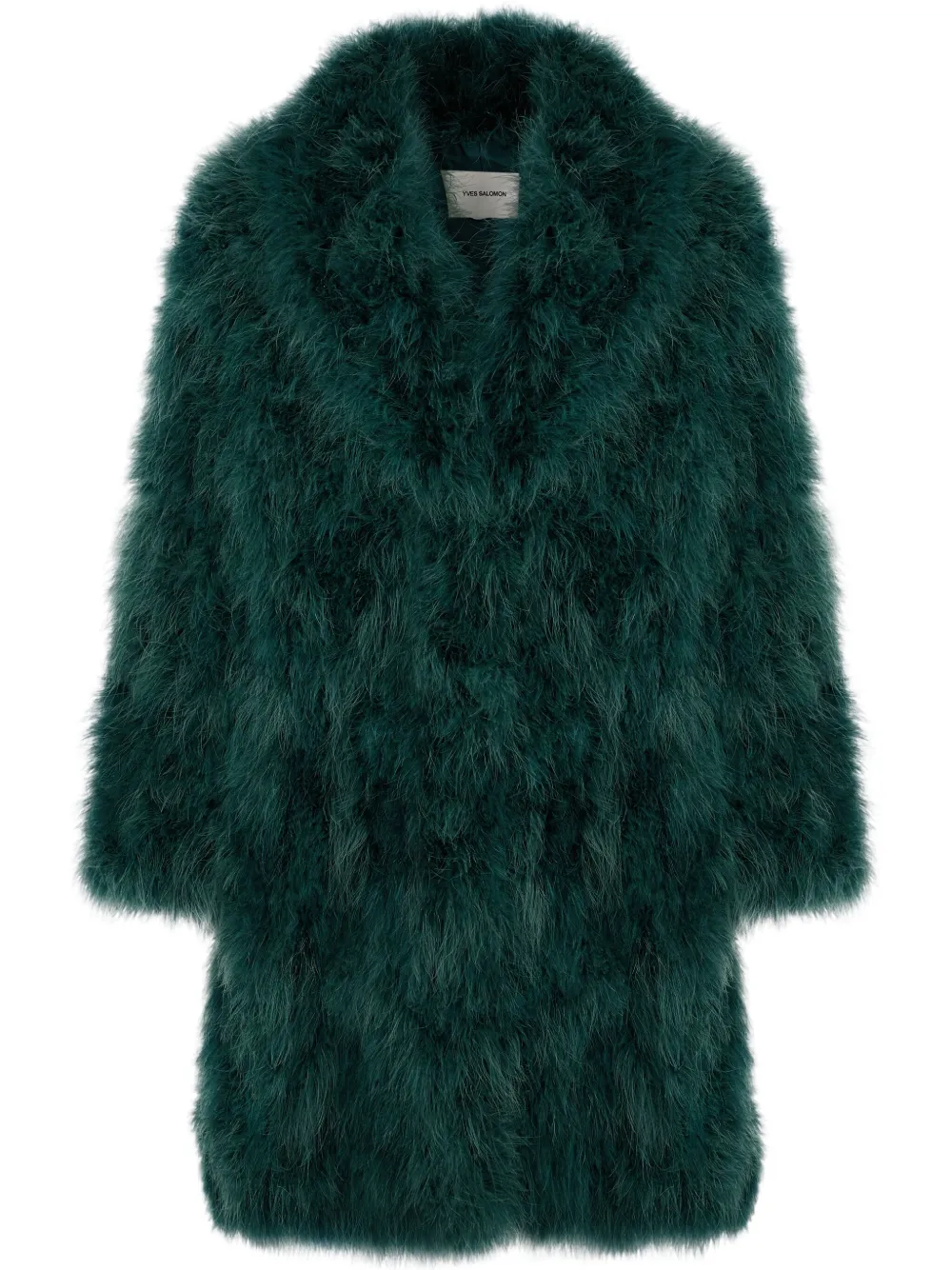 Yves Salomon Cappotto in piume - Verde