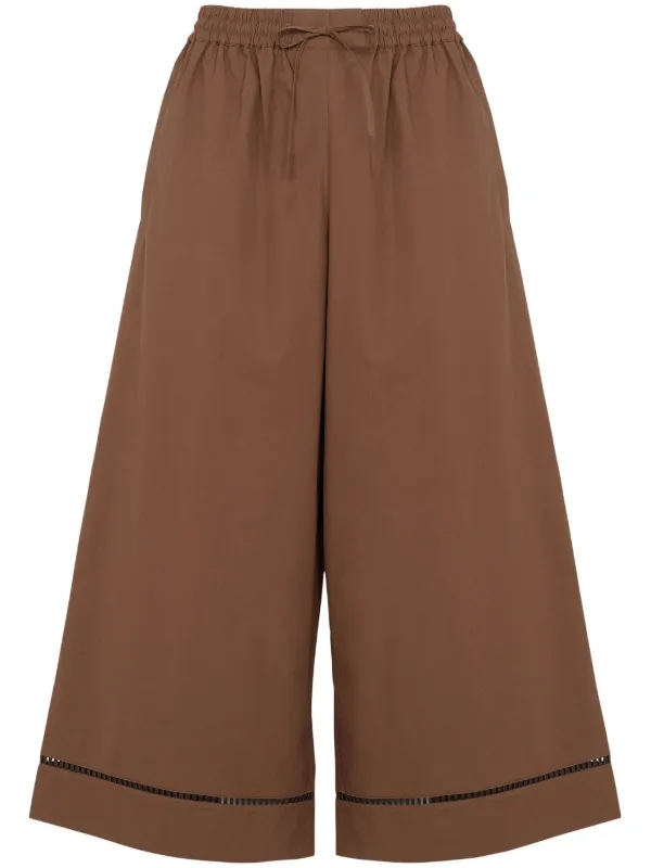 Yves Salomon Cropped Trousers in Brown