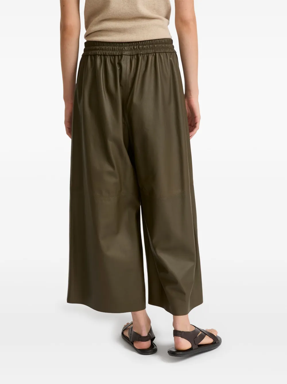 Yves Salomon Lambskin Culotte Pants In 绿色