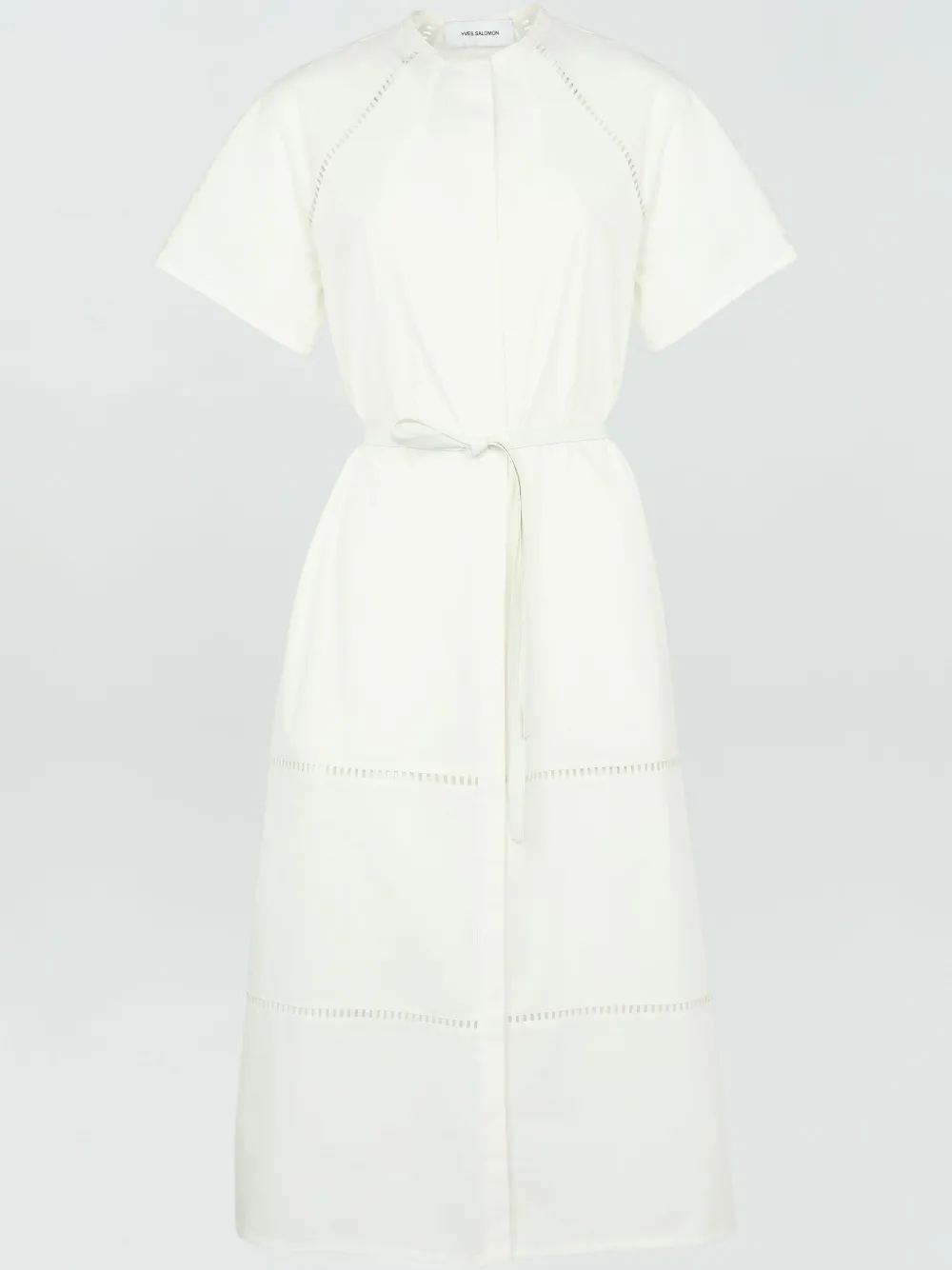 Yves Salomon belted midi dress - Bianco