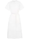 Yves Salomon belted midi dress - White