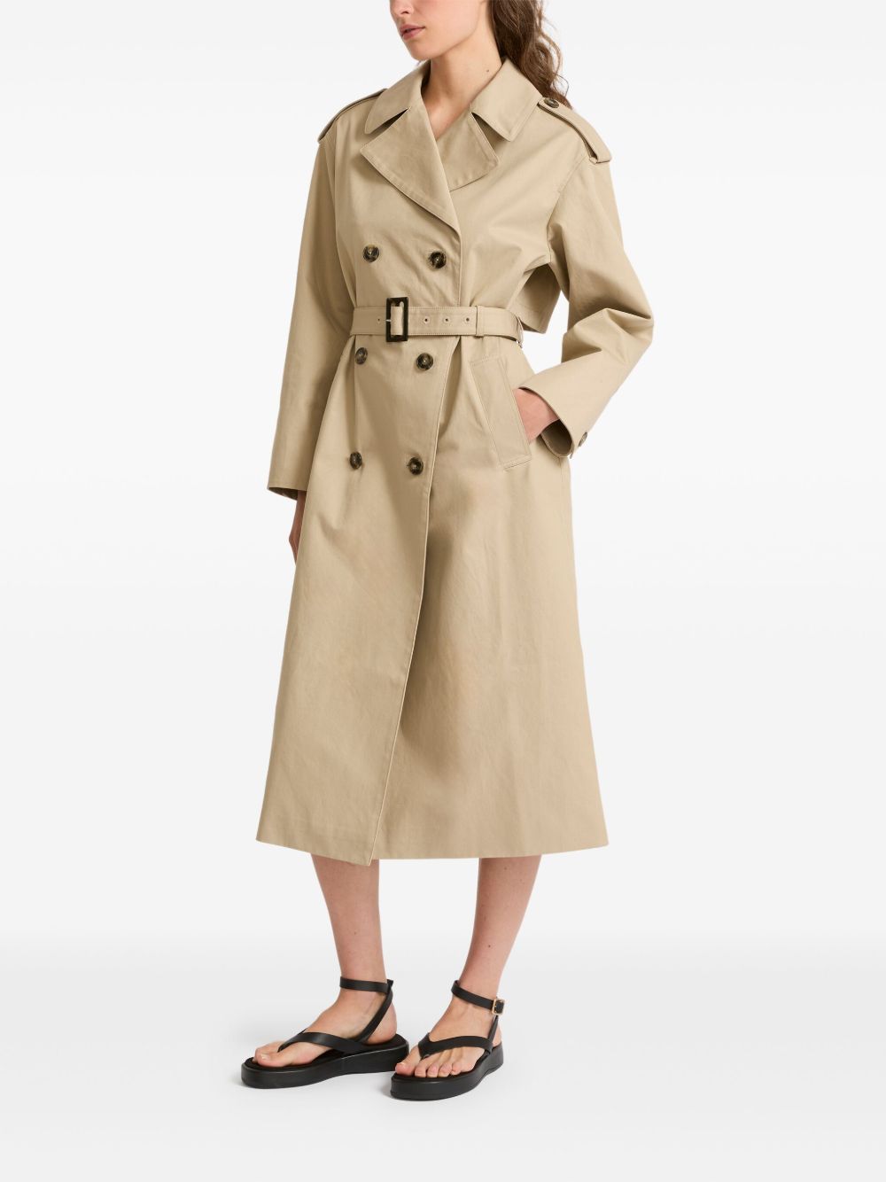 Yves Salomon Katoenen gabardine trenchcoat - Beige