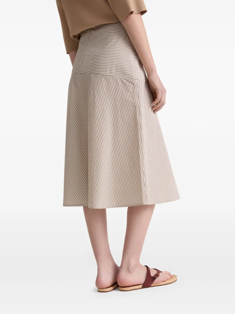 Yves Salomon Cotton A-line Skirt In Multi