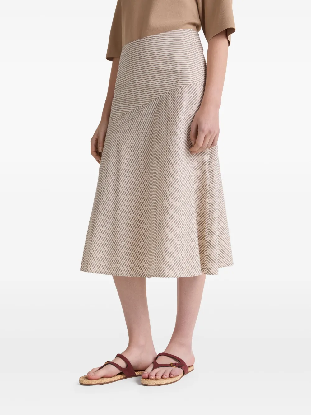 Yves Salomon Cotton A-line Skirt In Multi