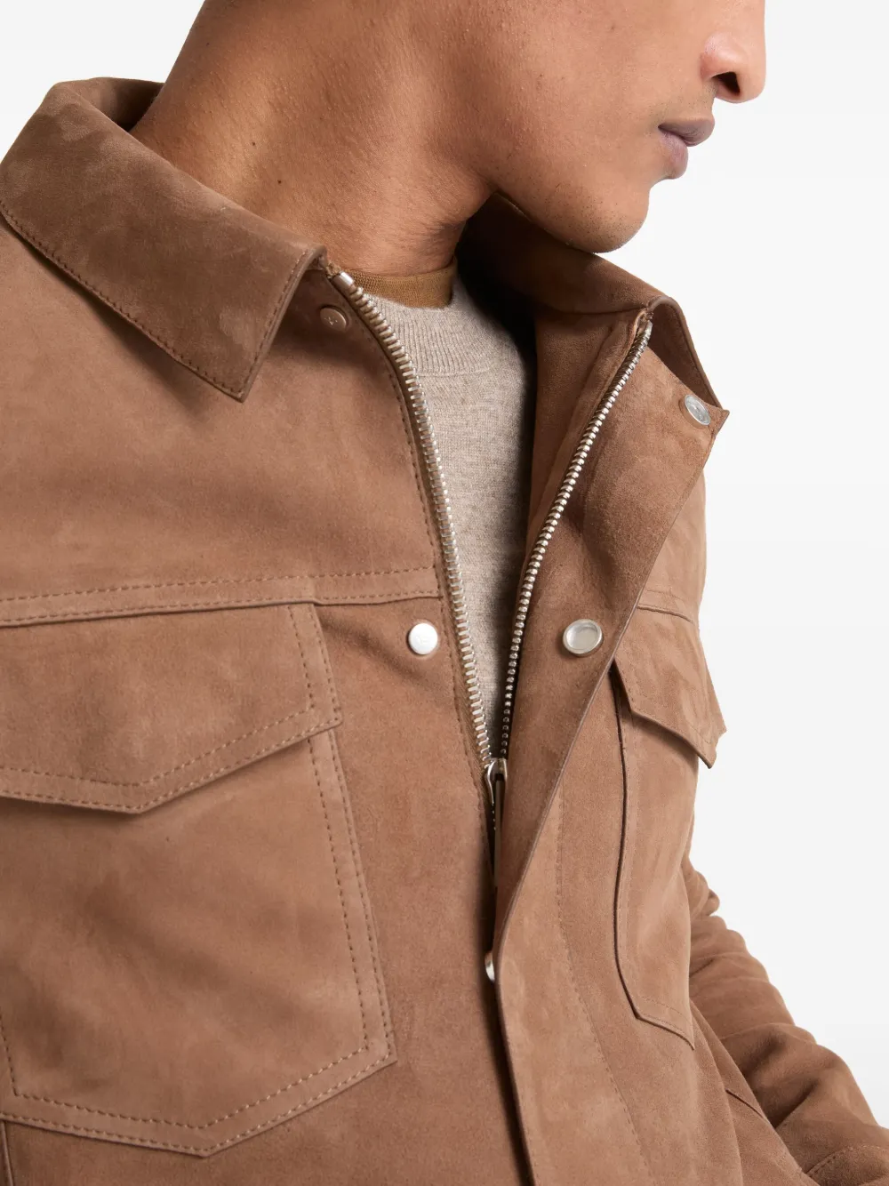 Yves Salomon Suède jack Beige