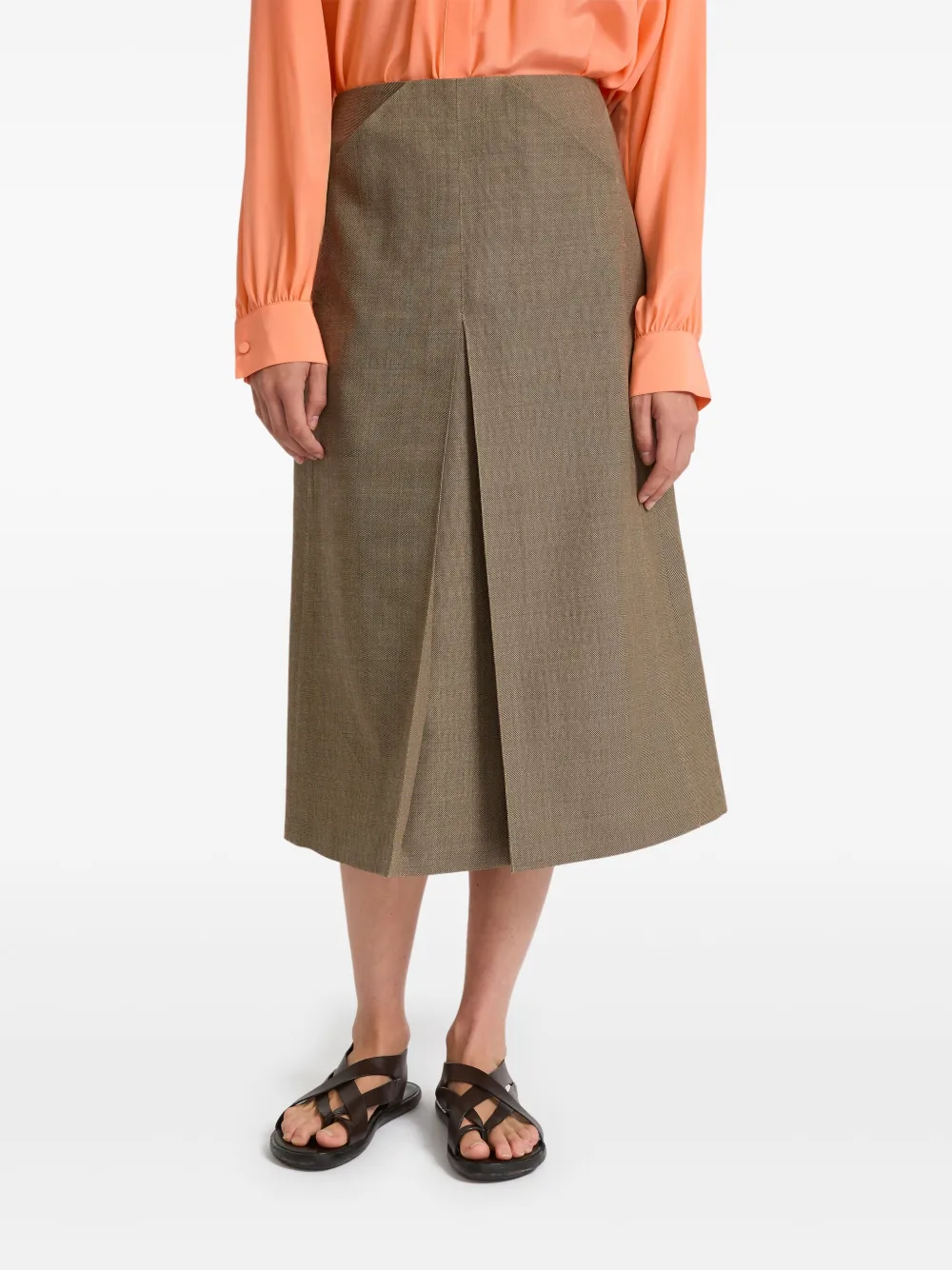 Yves Salomon Rok met wolsplit Beige