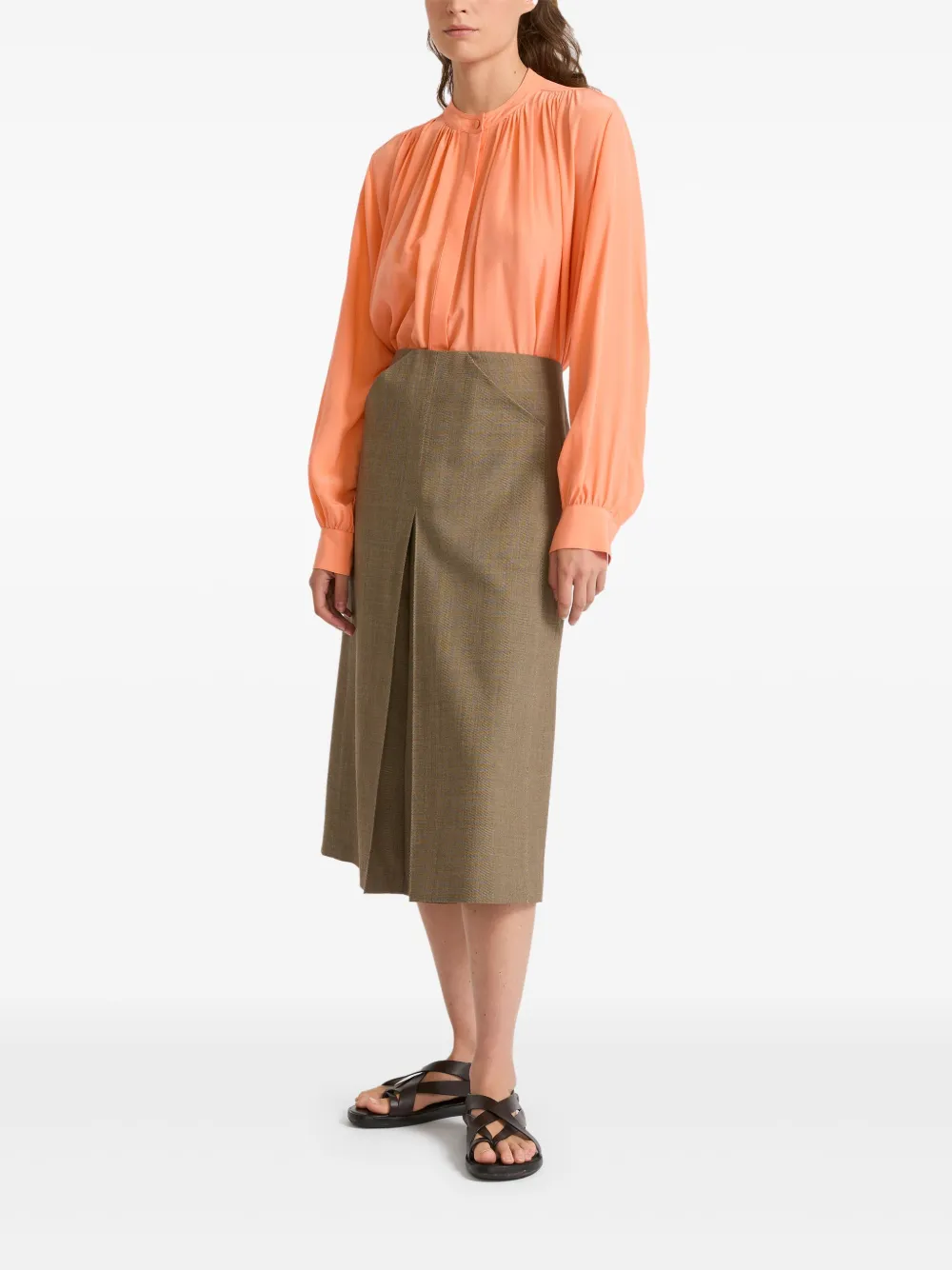 Yves Salomon Rok met wolsplit Beige