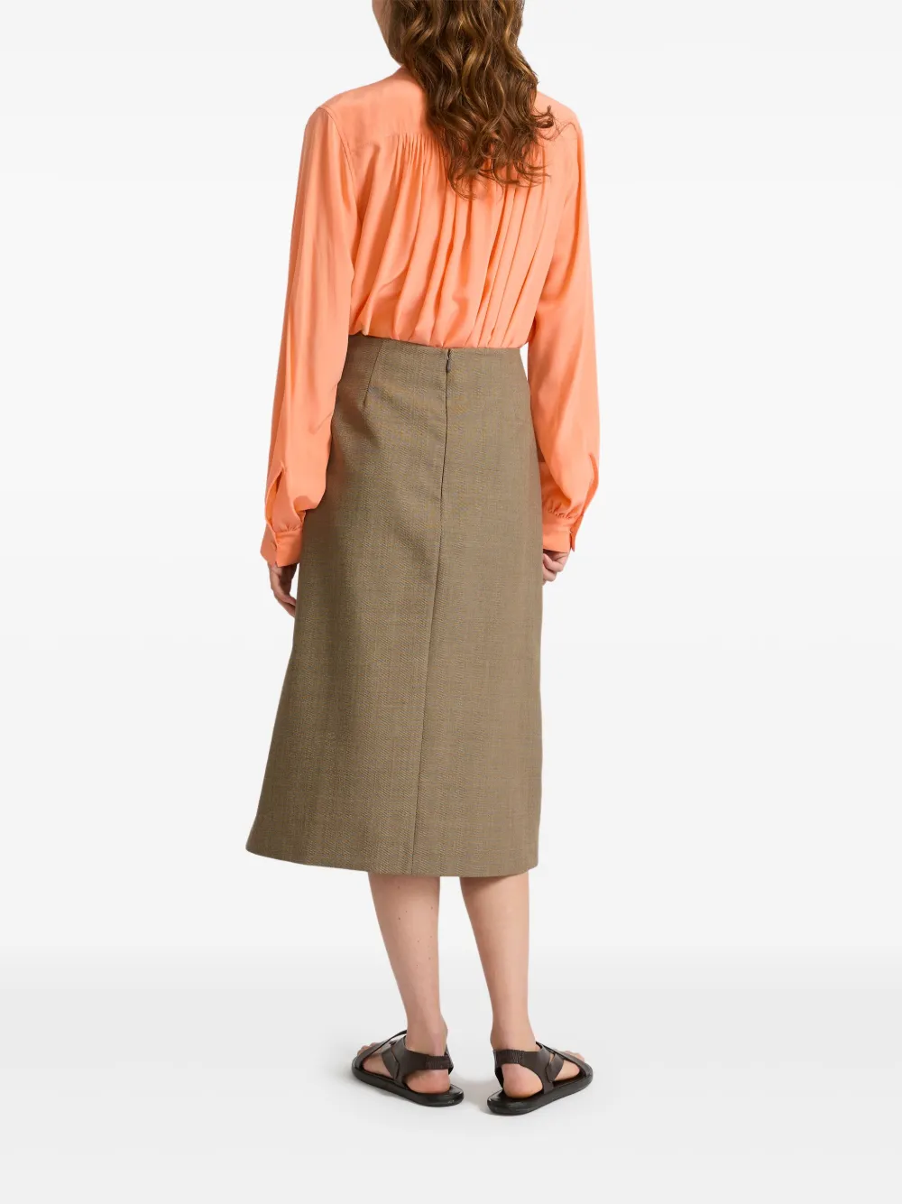 Yves Salomon Rok met wolsplit Beige