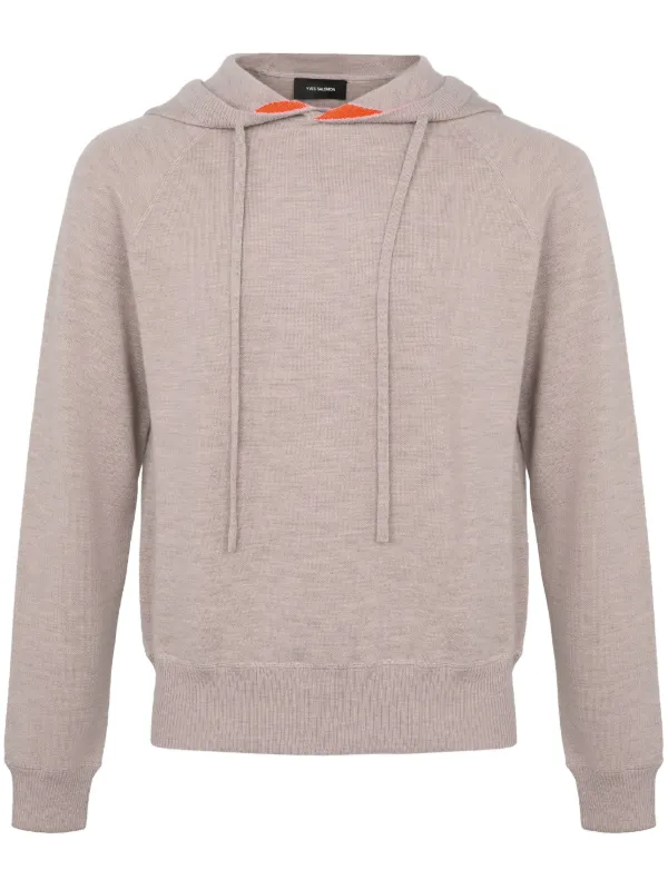 Yves Salomon Double-sided Knitted Hoodie in B3172 BEIGE
