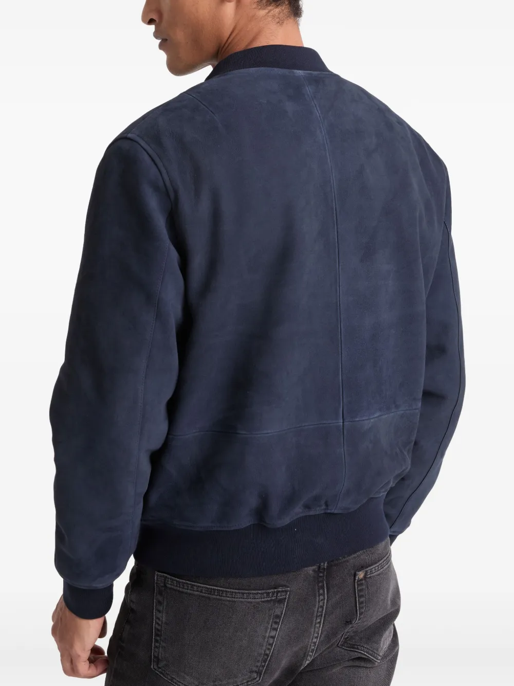 Yves Salomon Suède bomberjack Blauw