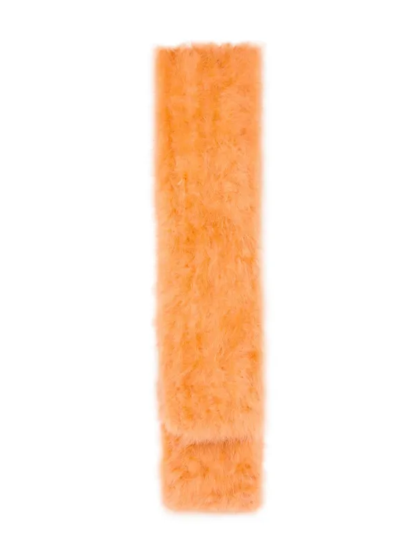 Yves Salomon Feather Shawl in Orange