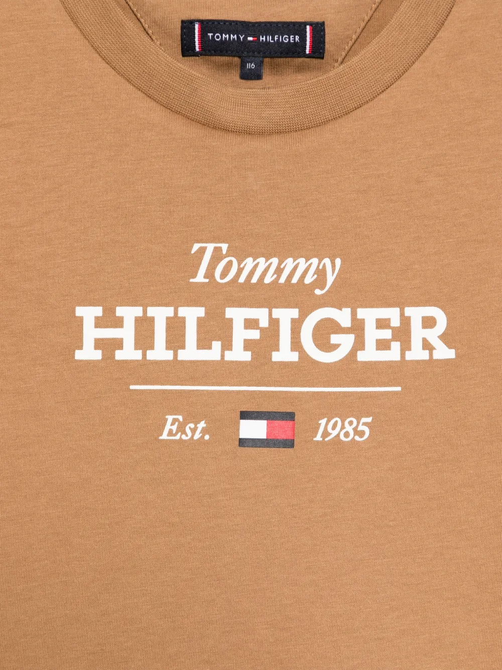 Tommy Hilfiger Junior Logo-print T-shirt In 褐色