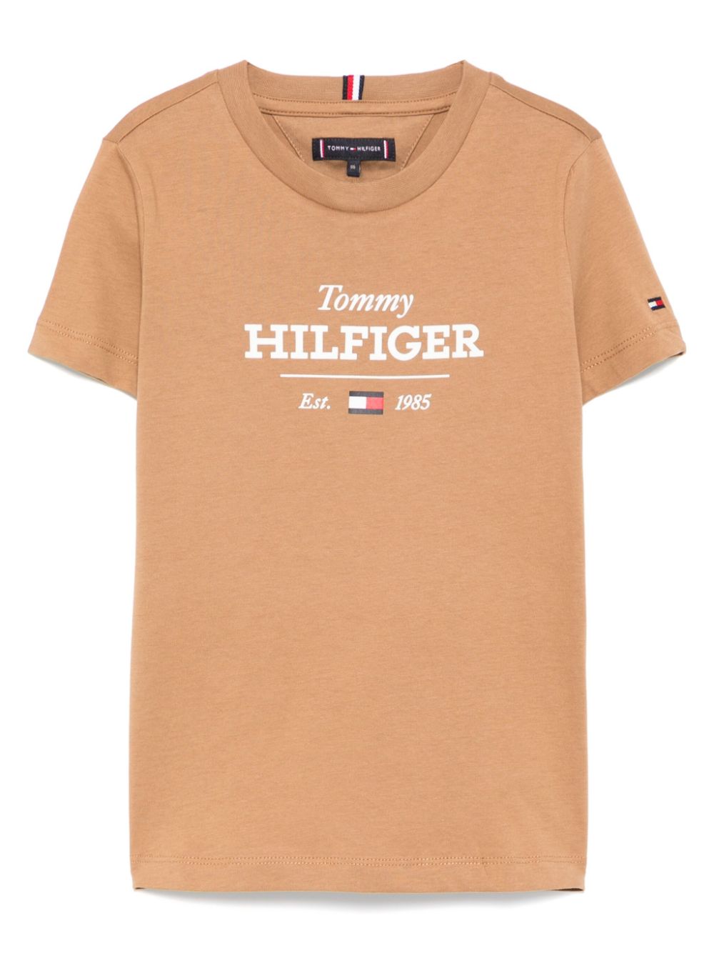 Tommy Hilfiger Junior logo-print T-shirt - Brown