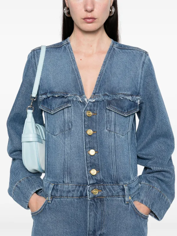 GANNI ストライプ デニムジャケット | ブルー | FARFETCH JP