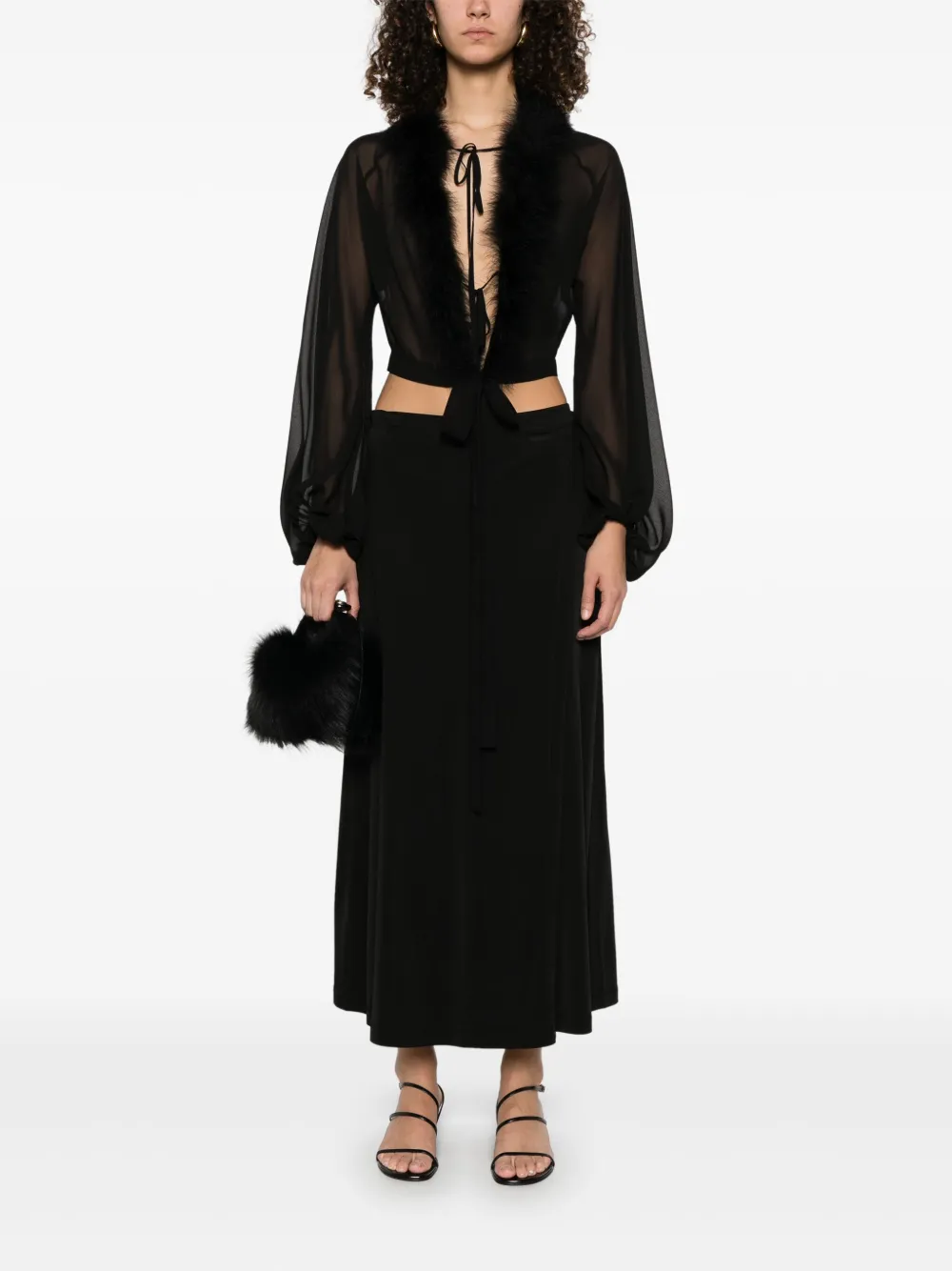 Blumarine Blusa de georgette com plumas | Blusas | Image 2