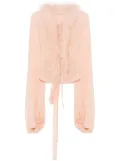 Blumarine feather-trim georgette blouse - Pink