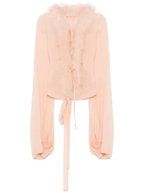Blumarine blusa de georgette con ribete