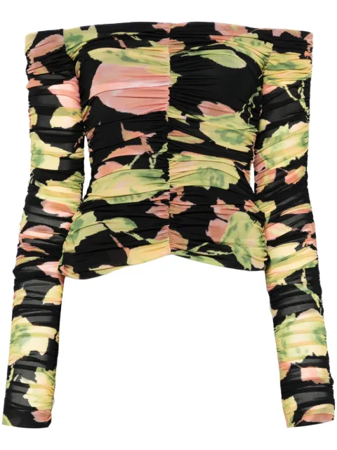 Blumarine floral-print ruched top